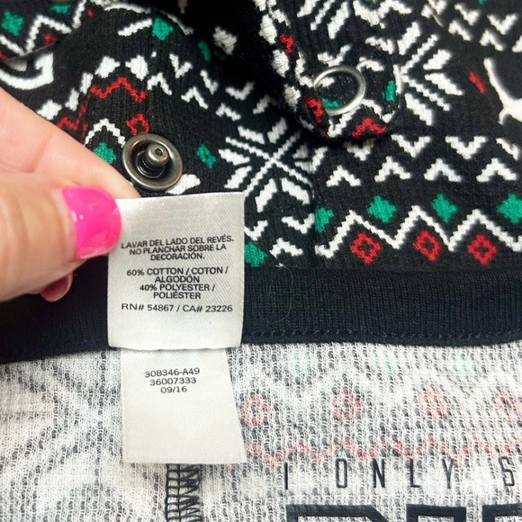 Victoria’s Secret “PINK" Dog Fair Isle One Piece Onesie Long Johns Medium NWT - Picture 6 of 9